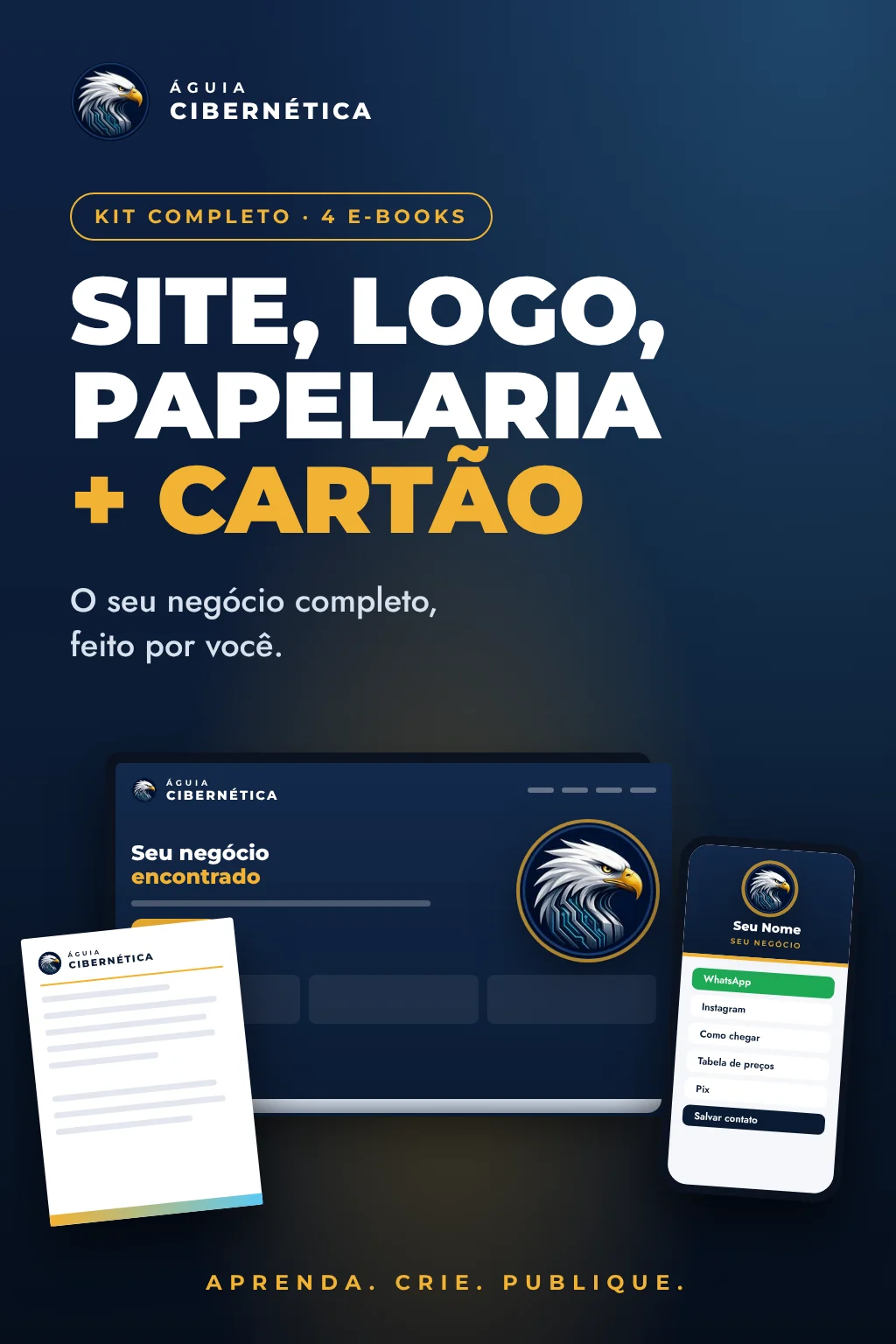 Capa do Kit Completo: site, logo, papelaria e cartão digital